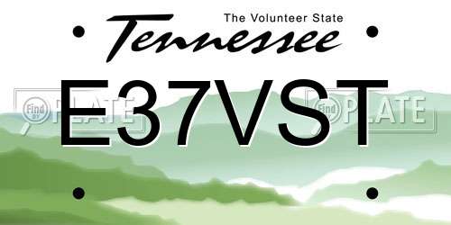 E37VST Tennessee License Plate