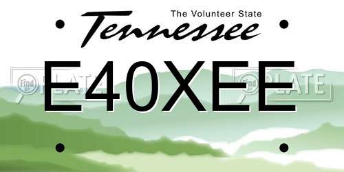 E40XEE Tennessee License Plate