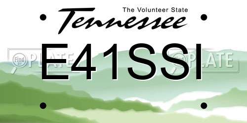 E41SSI Tennessee License Plate