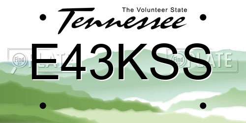 E43KSS Tennessee License Plate