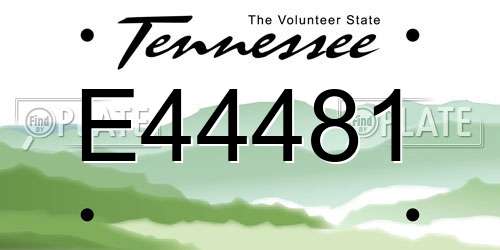 E44481 Tennessee License Plate