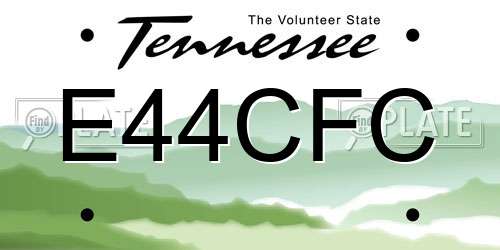 E44CFC Tennessee License Plate
