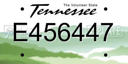 E456447 Tennessee License Plate