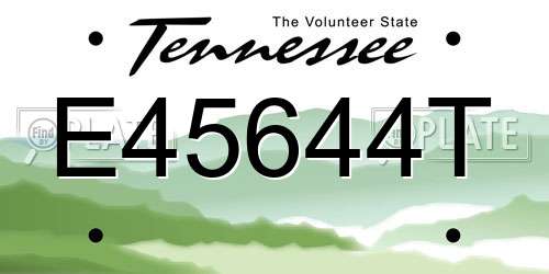 E45644T Tennessee License Plate