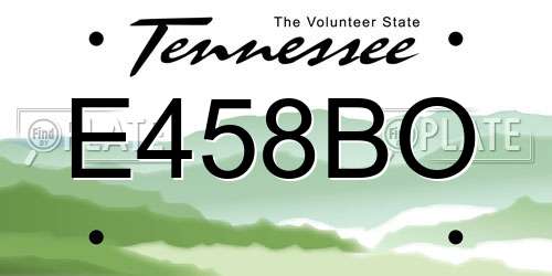 E458BO Tennessee License Plate