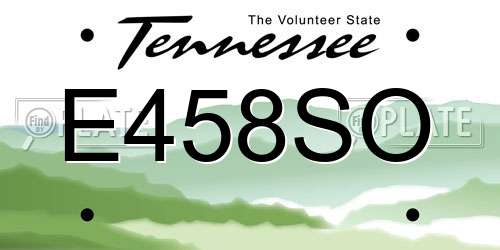 E458SO Tennessee License Plate
