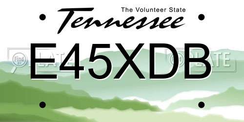 E45XDB Tennessee License Plate