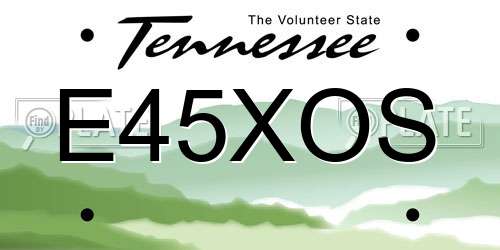 E45XOS Tennessee License Plate