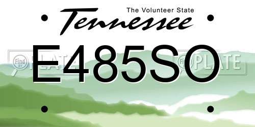 E485SO Tennessee License Plate