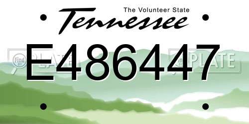 E486447 Tennessee License Plate