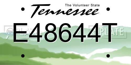 E48644T Tennessee License Plate