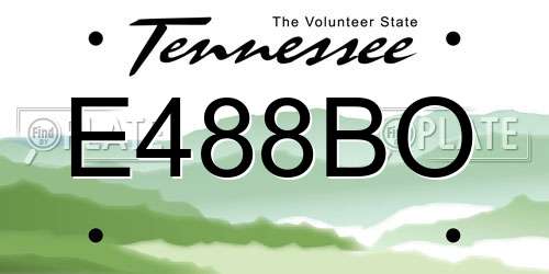 E488BO Tennessee License Plate