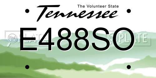 E488SO Tennessee License Plate