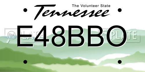 E48BBO Tennessee License Plate