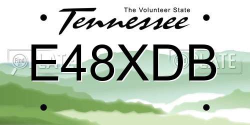 E48XDB Tennessee License Plate