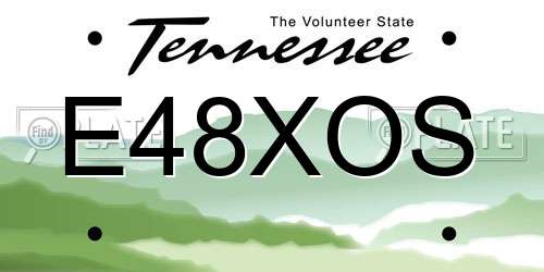 E48XOS Tennessee License Plate