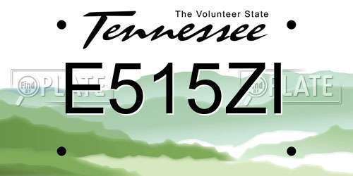 E515ZI Tennessee License Plate