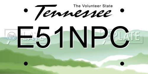E51NPC Tennessee License Plate