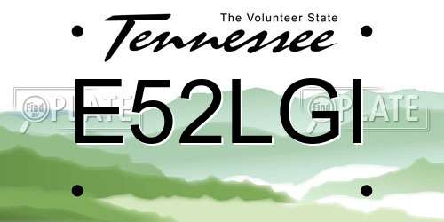 E52LGI Tennessee License Plate