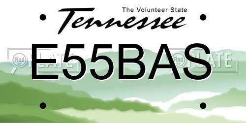 E55BAS Tennessee License Plate