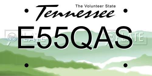 E55QAS Tennessee License Plate