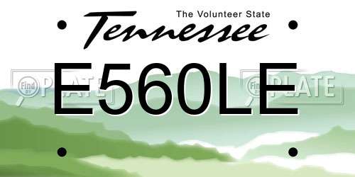 E560LE Tennessee License Plate