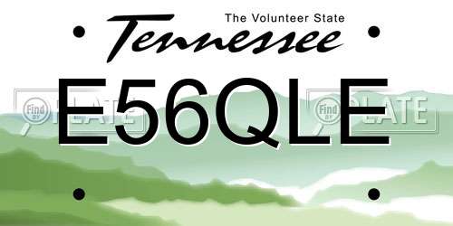 E56QLE Tennessee License Plate