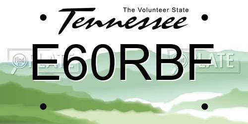 E60RBF Tennessee License Plate