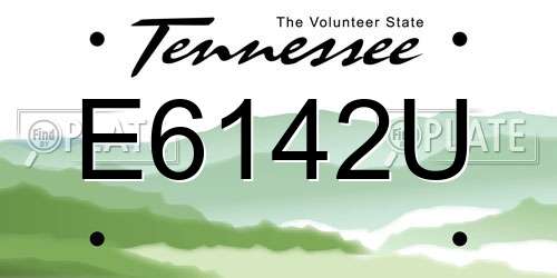E6142U Tennessee License Plate