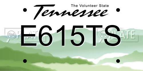 E615TS Tennessee License Plate
