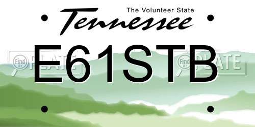 E61STB Tennessee License Plate