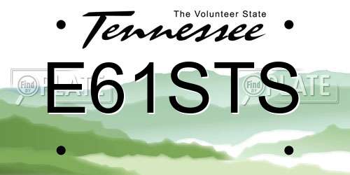 E61STS Tennessee License Plate