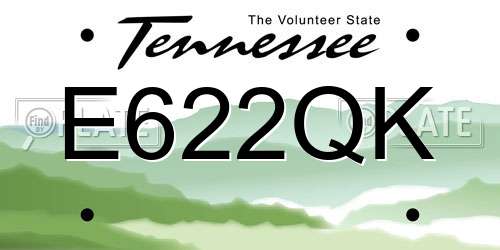 E622QK Tennessee License Plate