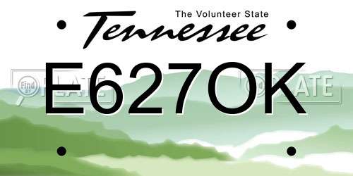 E627OK Tennessee License Plate
