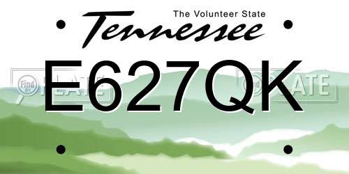 E627QK Tennessee License Plate