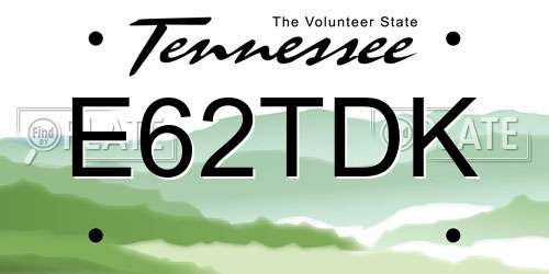 E62TDK Tennessee License Plate