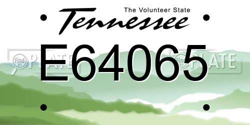 E64065 Tennessee License Plate