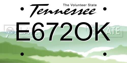 E672OK Tennessee License Plate