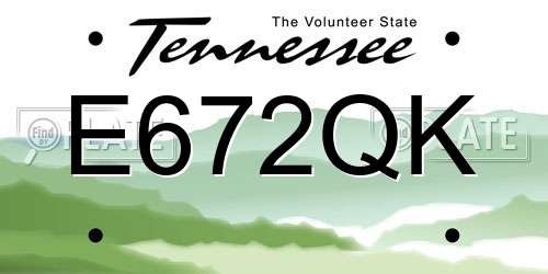 E672QK Tennessee License Plate