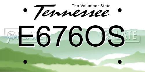 E676OS Tennessee License Plate