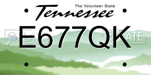E677QK Tennessee License Plate