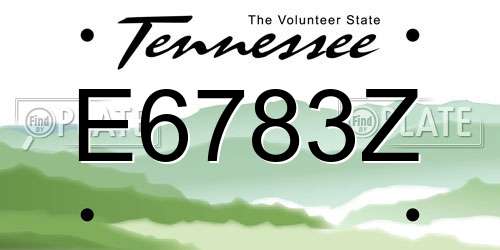 E6783Z Tennessee License Plate
