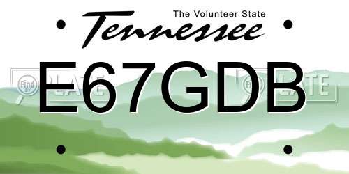 E67GDB Tennessee License Plate