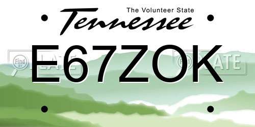E67ZOK Tennessee License Plate