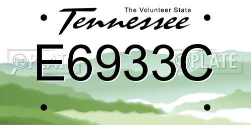 E6933C Tennessee License Plate
