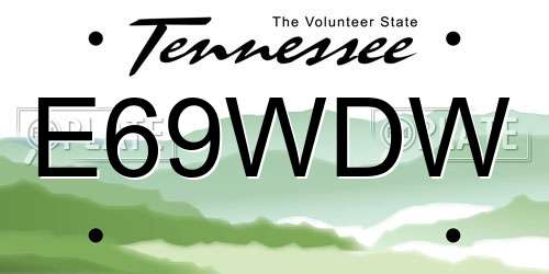 E69WDW Tennessee License Plate