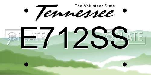 E712SS Tennessee License Plate
