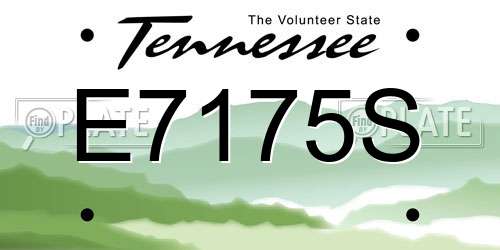 E7175S Tennessee License Plate