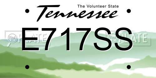 E717SS Tennessee License Plate