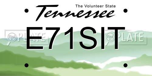 E71SIT Tennessee License Plate